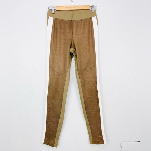 Hale Bob Two Set Bundle Brown Black Striped Faux Suede Leggings - Picture 2 of 7